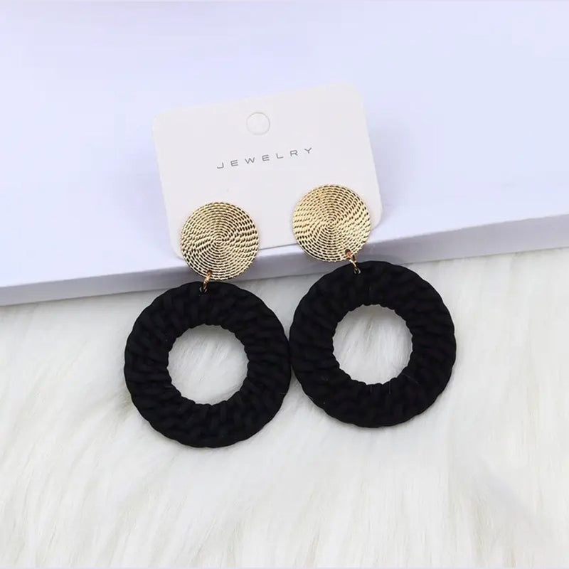 Black & Gold Dangle Earrings