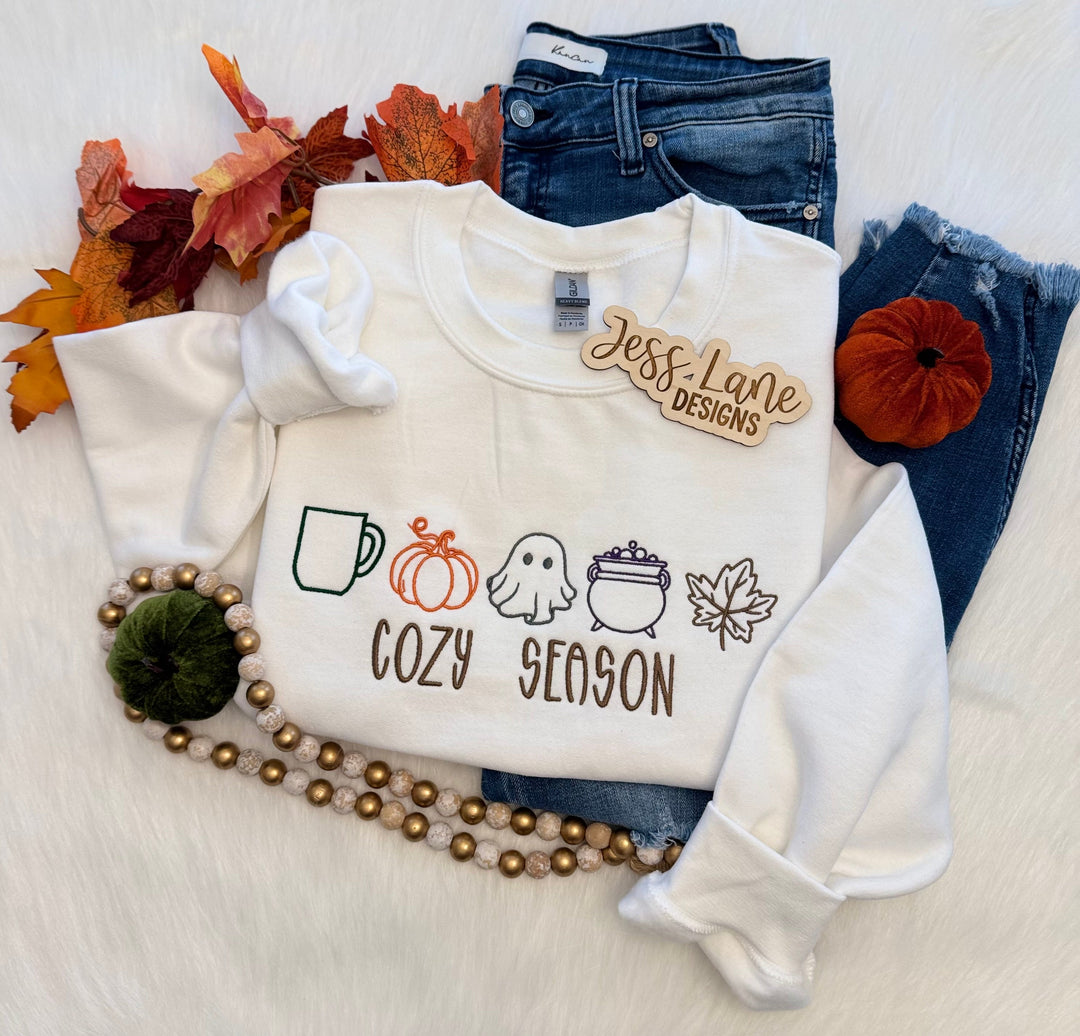 🍁 Embrace the Season: Cozy Season Embroidered Sweatshirt