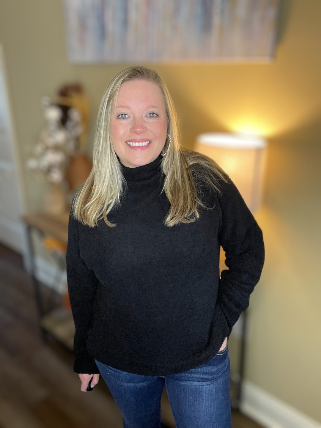 Fuzzy Sweater Top In Mocha, Pink, Cream, Black
