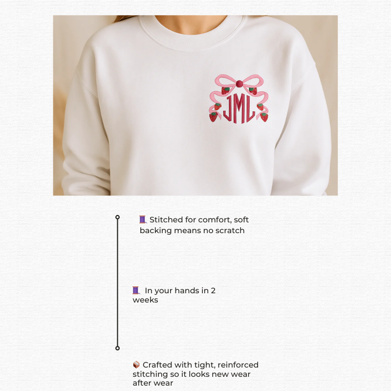 Berries & Bows Monogrammed Sweatshirt