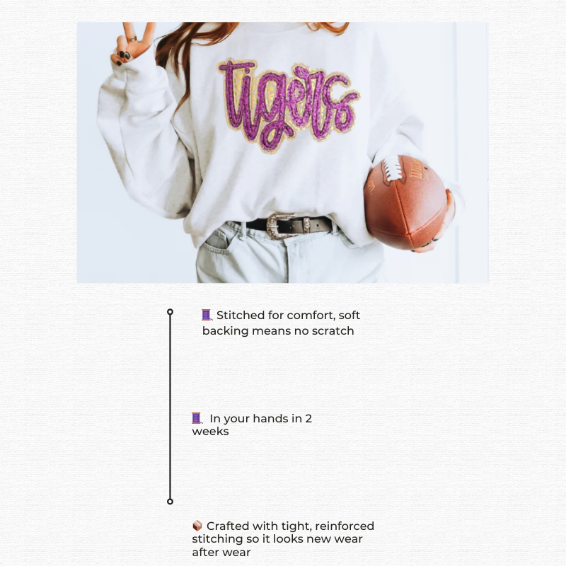 Tigers Custom Embroidered Sweatshirt 