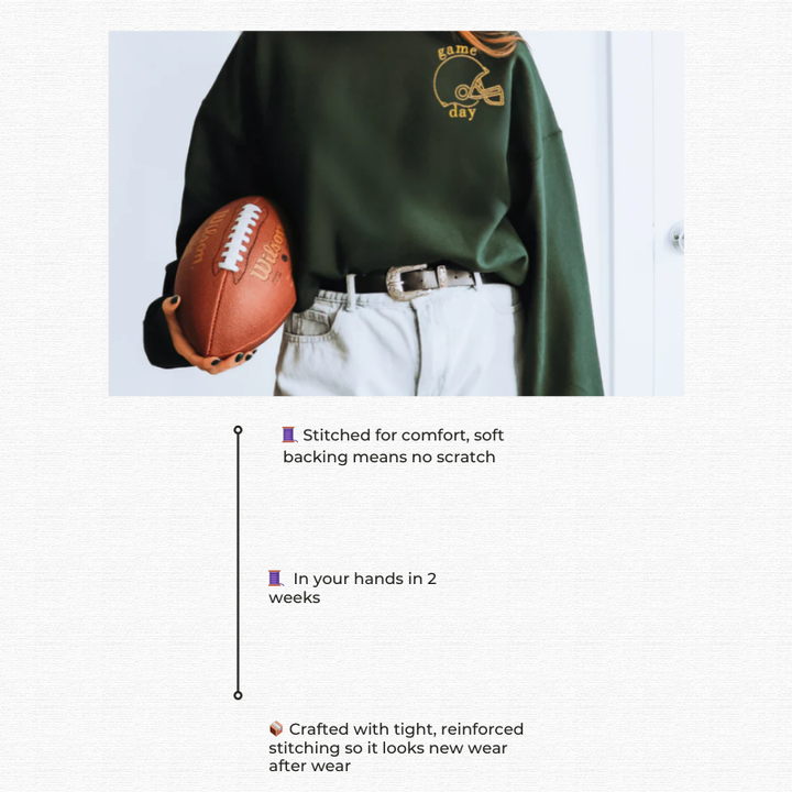 Gameday Football Helmet Embroidered Sweatshirt 