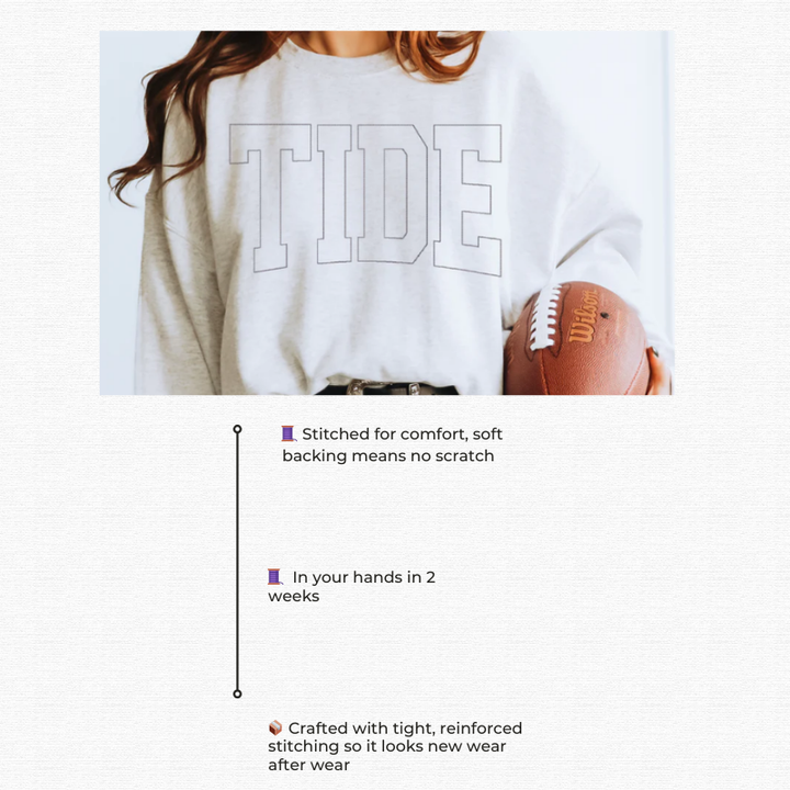 Tone-on-Tone Tide Embroidered Sweatshirt 