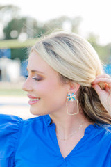 Gameday Sequin Sunburst Hoops: Black/Gold / Rectangle
