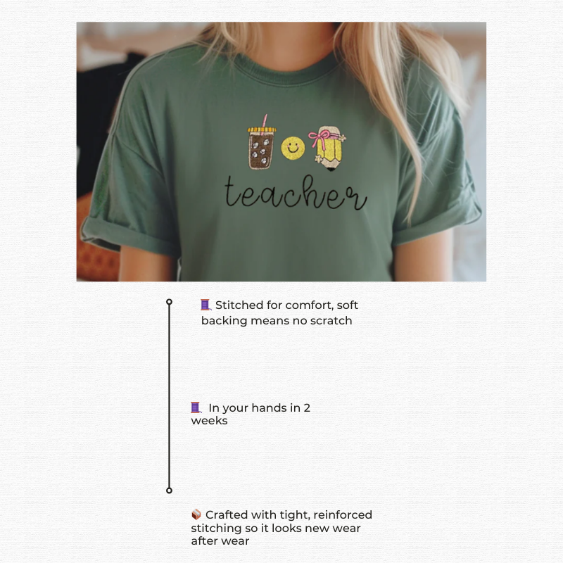Teacher Embroidered T-Shirt