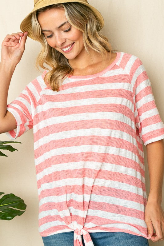 STRIPE FRONT TIE BOTTOM TOP