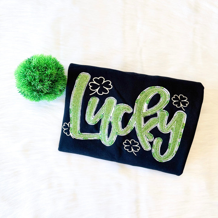 Lucky Sparkle Double Stacked Embroidered Sweatshirt! 