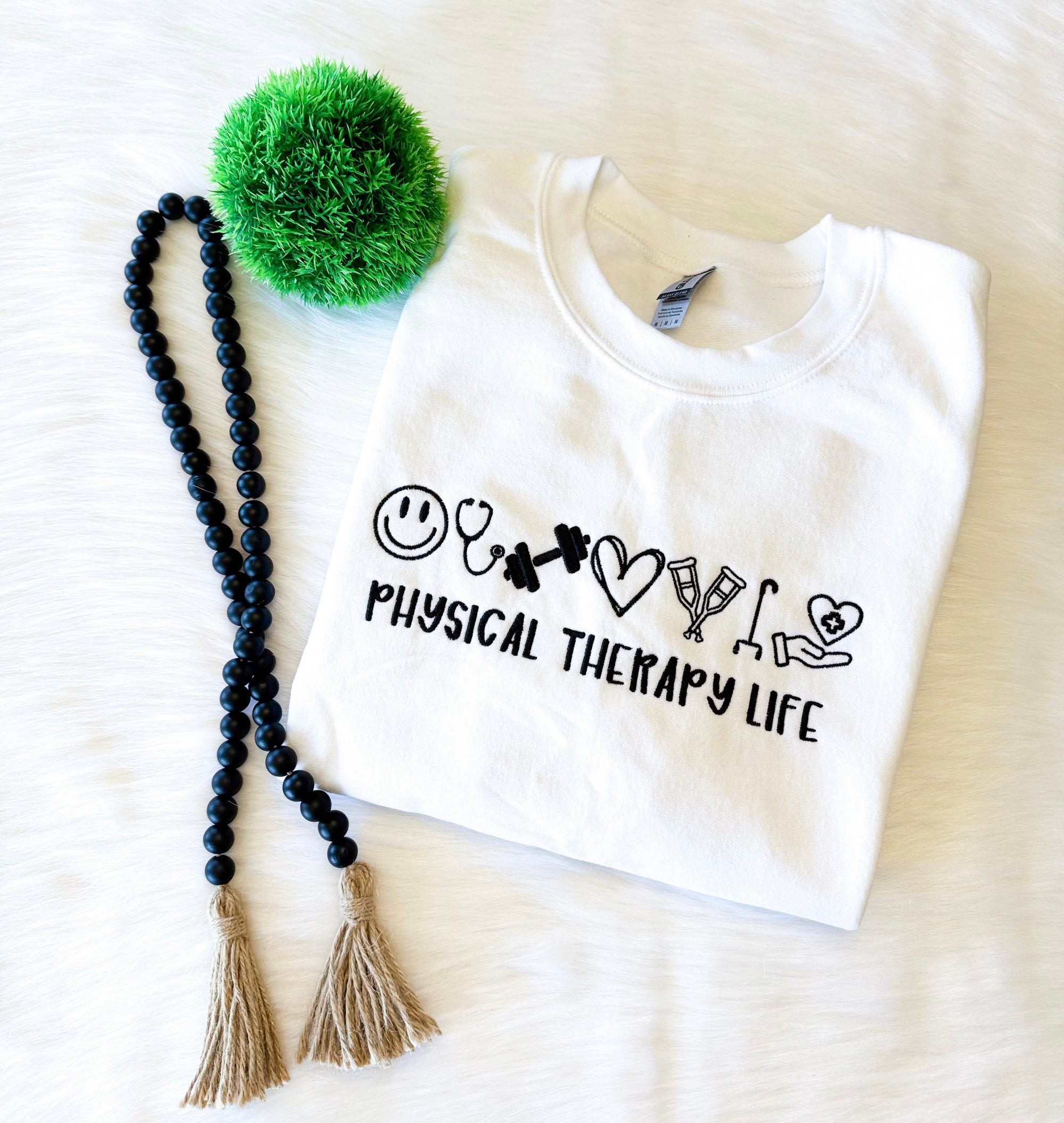 Physical Therapy Life Embroidered Sweatshirt – Comfort Colors Crewneck for PTs & Students