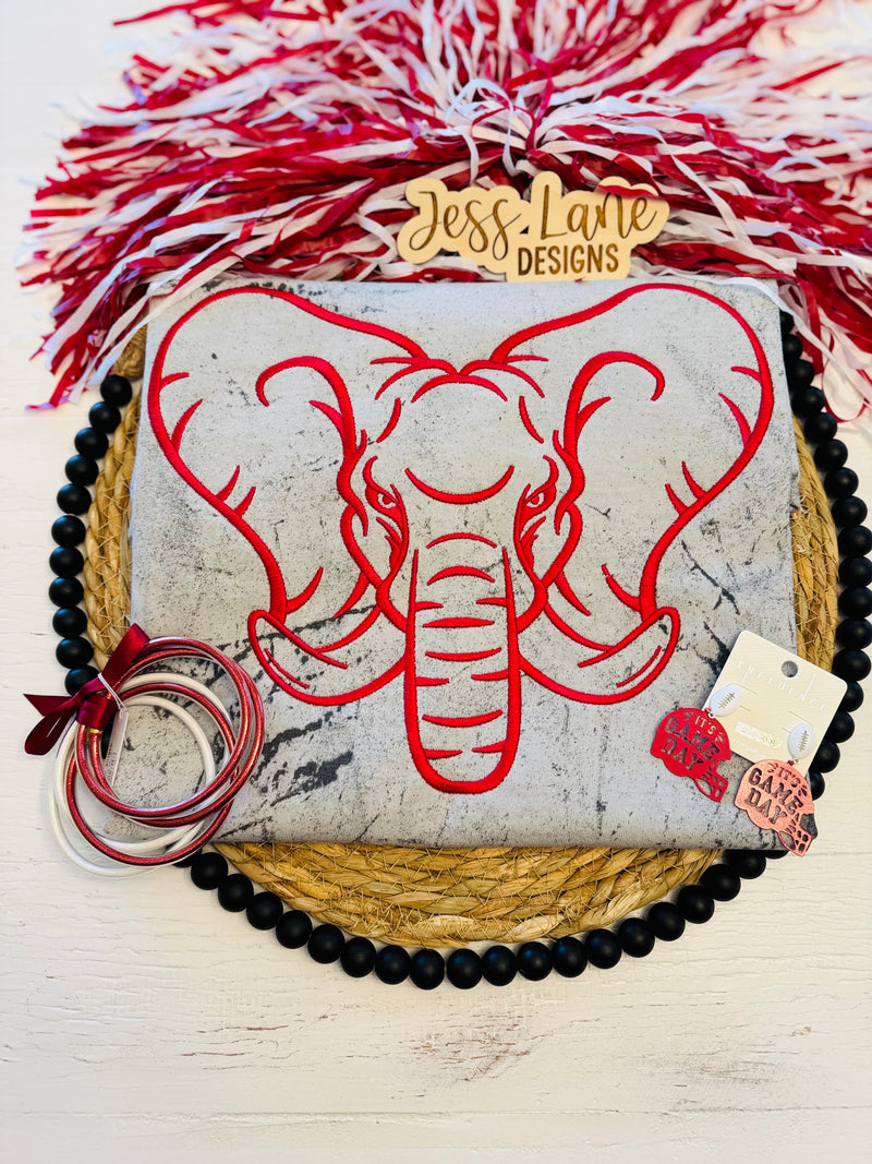 Crimson tide embroidery 
Elephant embroidery 
Alabama football 