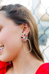 Gameday Sequin Sunburst Hoops: Black/Gold / Rectangle