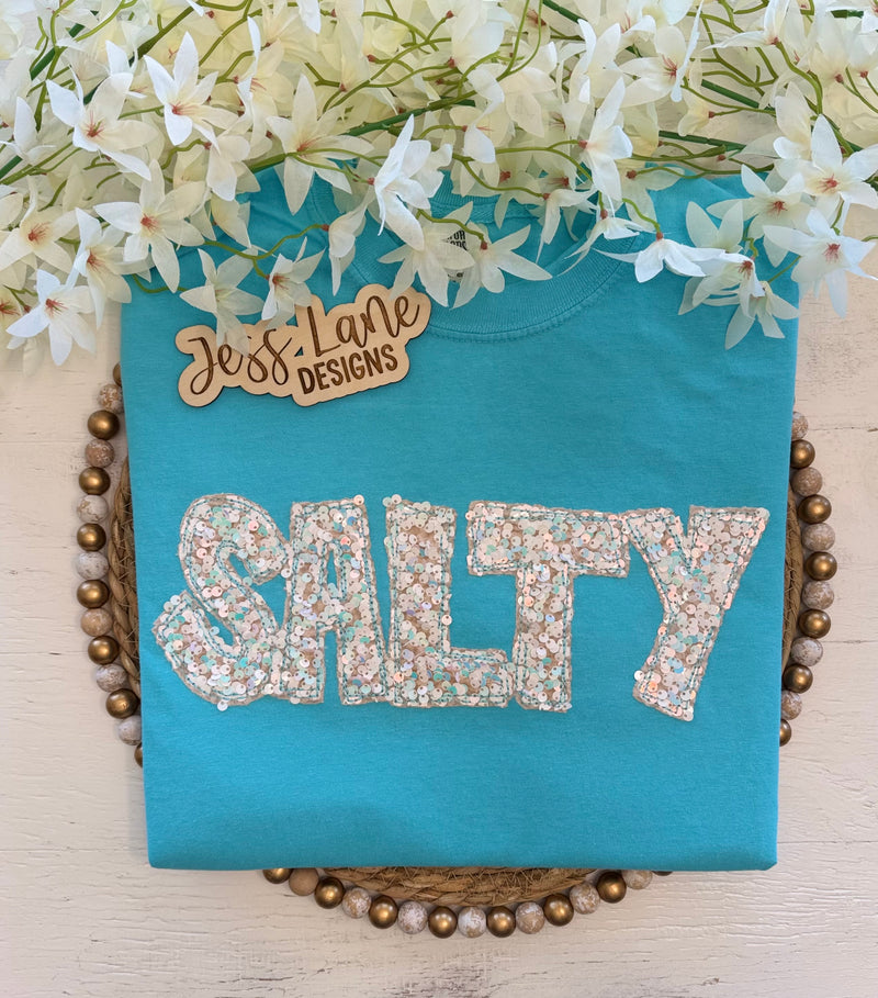 Salty sequins embroidered tshirt 