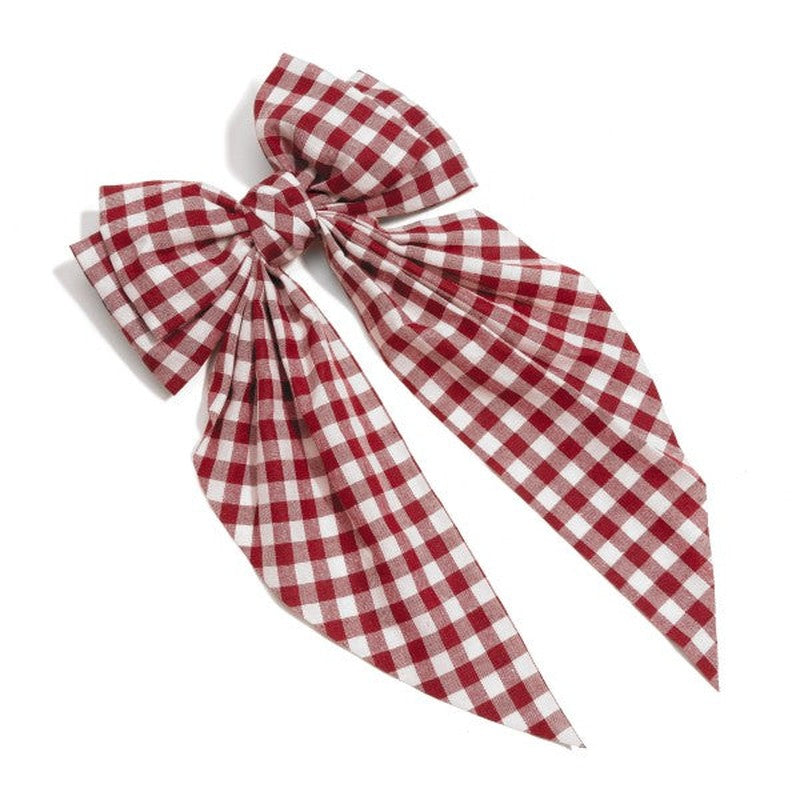 Game Day Hair Bow – Oversized Checkered Clip for Gameday Spirit 