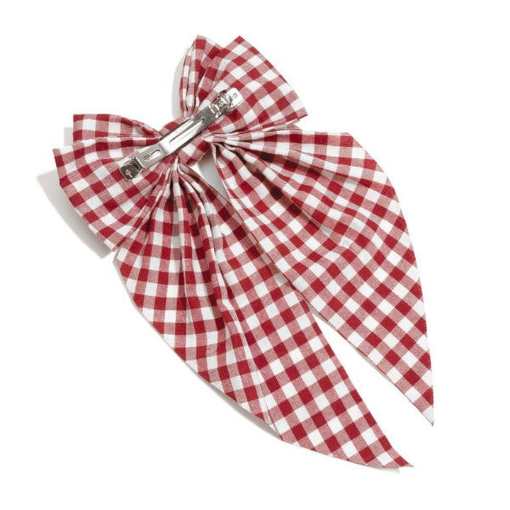 Game Day Hair Bow – Oversized Checkered Clip for Gameday Spirit 