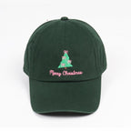 ‘Merry Christmas’ Bow Tree Embroidered Baseball Cap