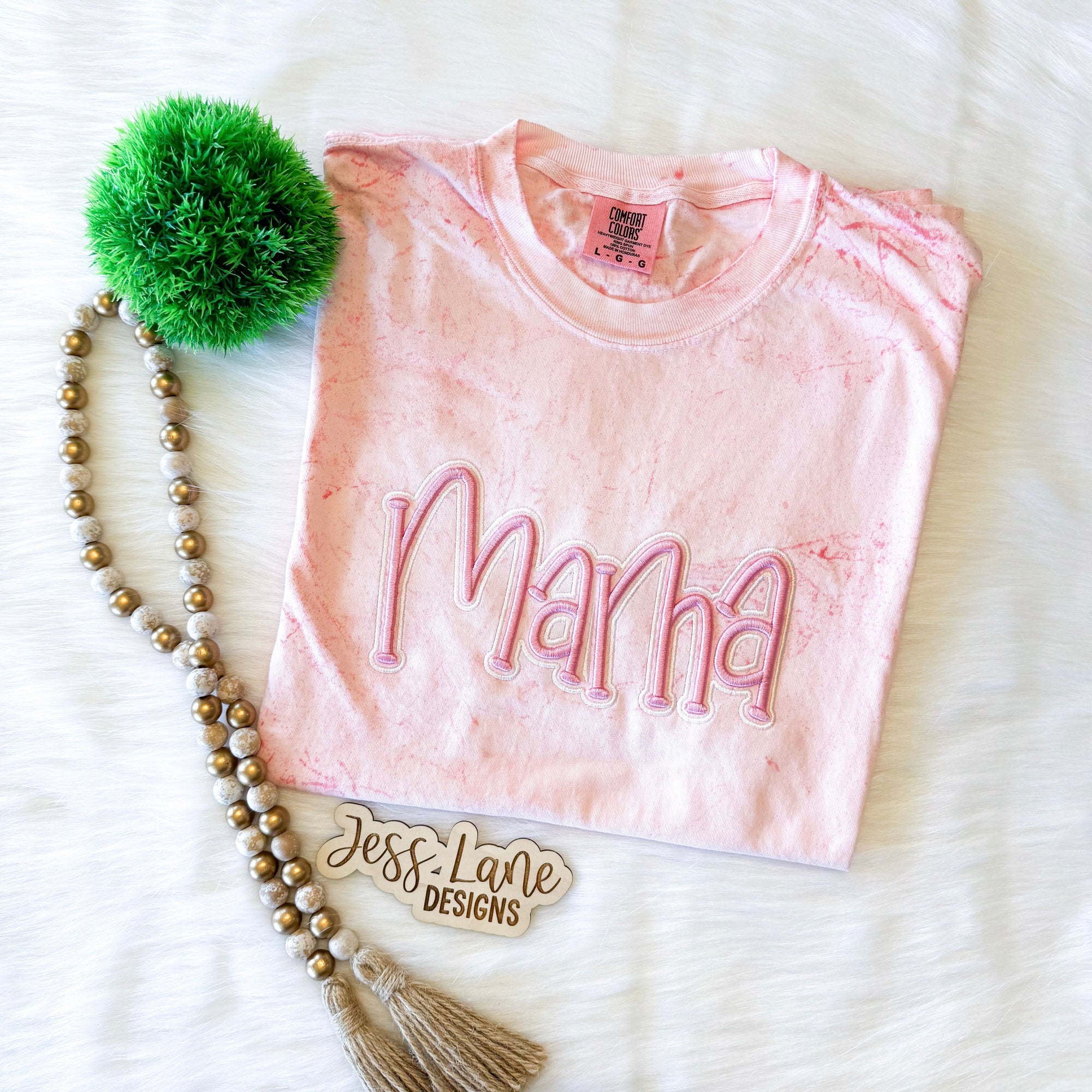 Mama Puff Embroidered T-Shirt – Minimalist Mom Shirt in Comfort Colors
