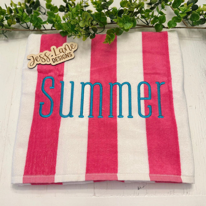Custom Embroidered Beach Towel 