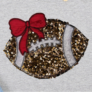 Gold Sequin Football Embroidered Sweatshirt 