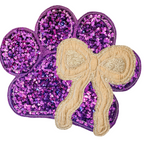 Purple Sequin Paw Embroidered Sweatshirt