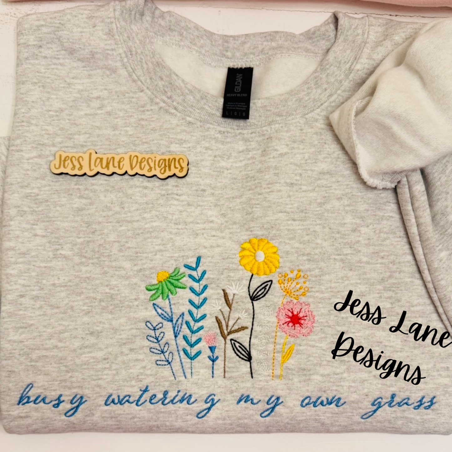 busy watering my own grass embroidered shirt