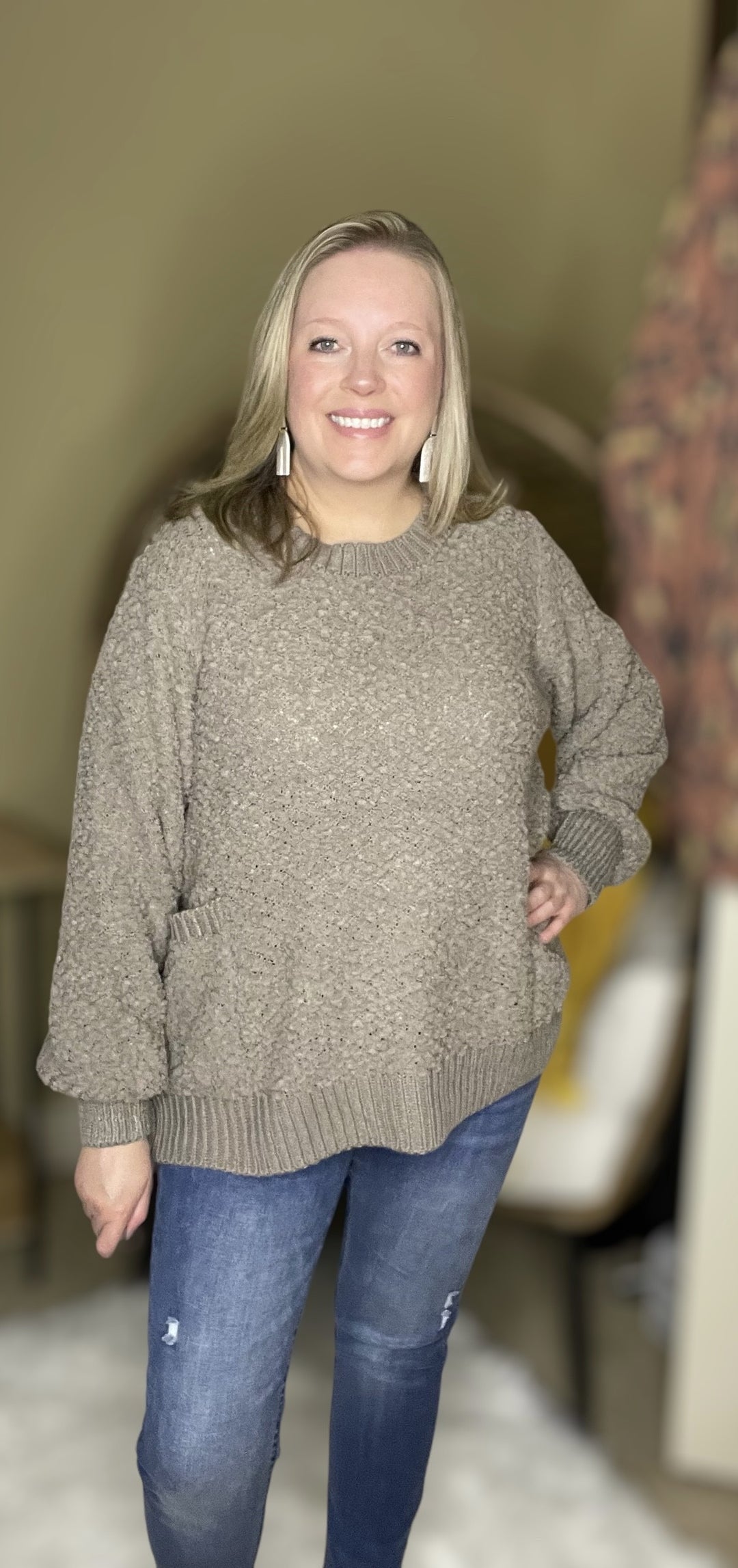 Ash Mocha Popcorn Sweater