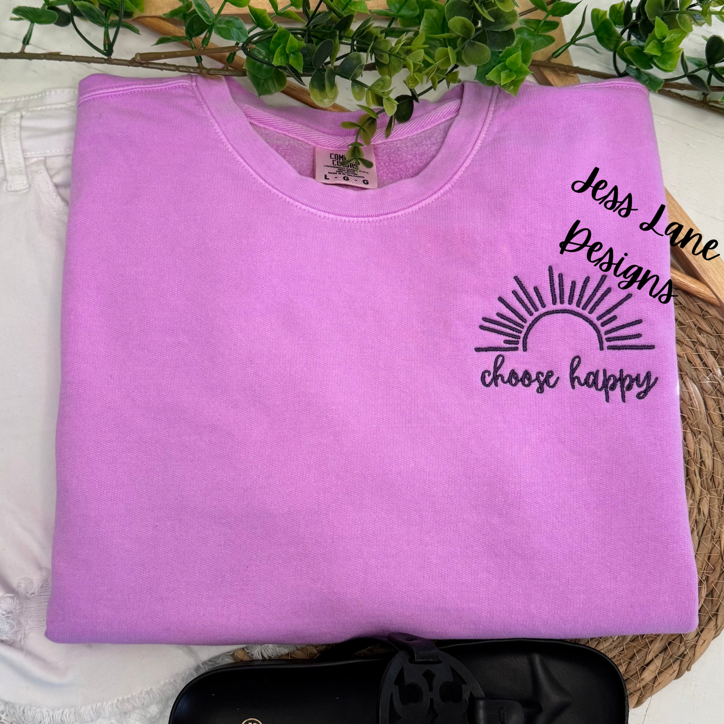 Choose Happy Embroidered Sweatshirt!