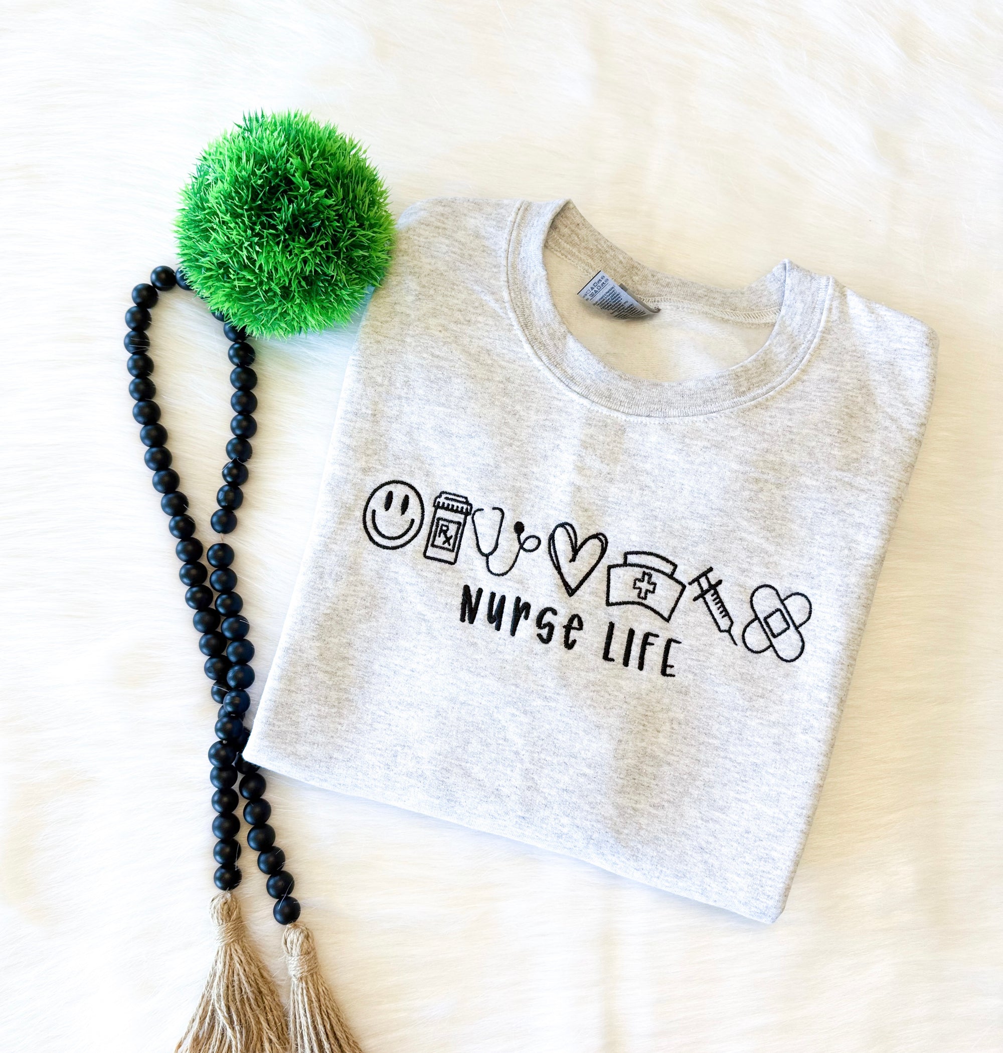 Nurse Life Embroidered Sweatshirt – Cute Comfort Colors Crewneck for Nurses