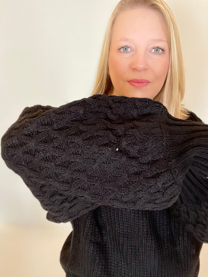 Black Cable Knit Sweater