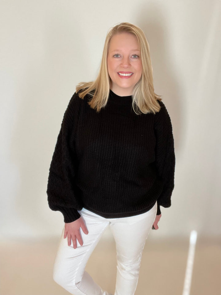 Black Cable Knit Sweater