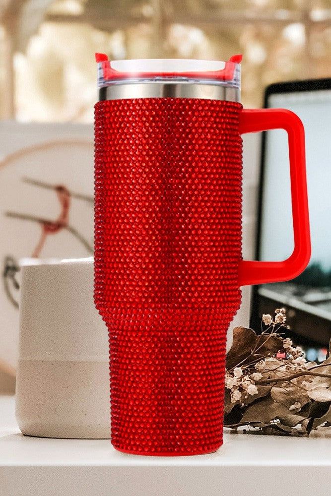 Bling Studded 40oz Stainless Steel Tumbler in Red