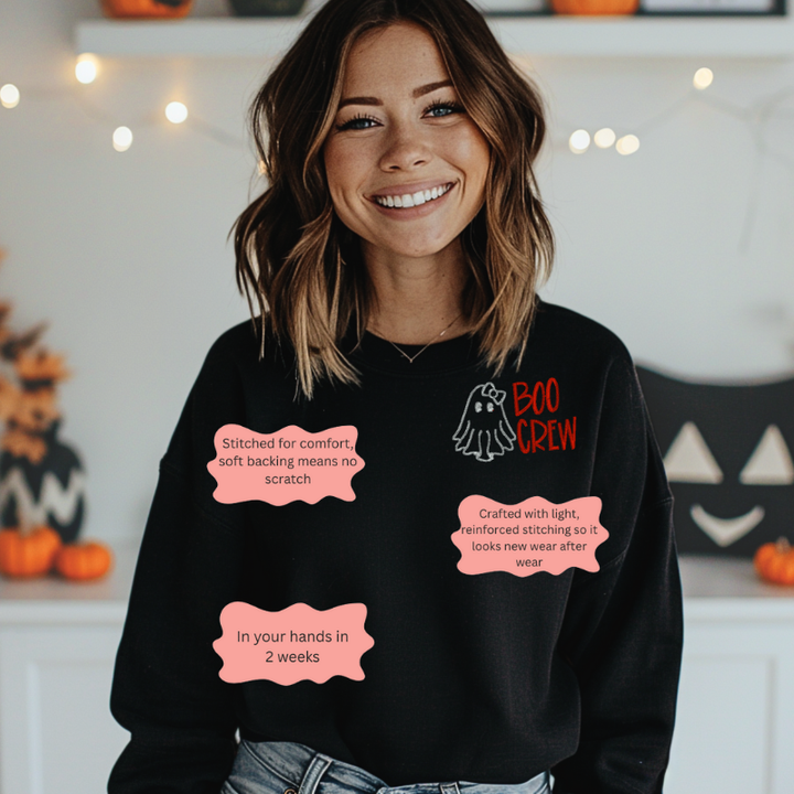Boo Crew Embroidered Sweatshirt