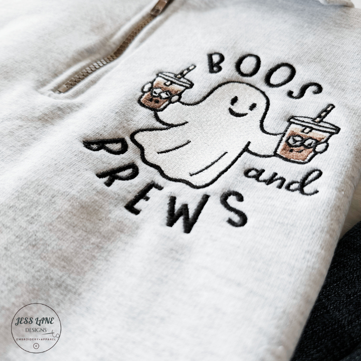 Boo’s and Brews Halloween Embroidered Quarter Zip 