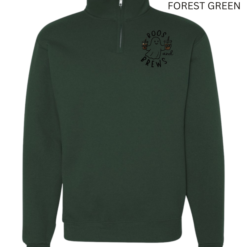 Boo’s and Brews Halloween Embroidered Quarter Zip 