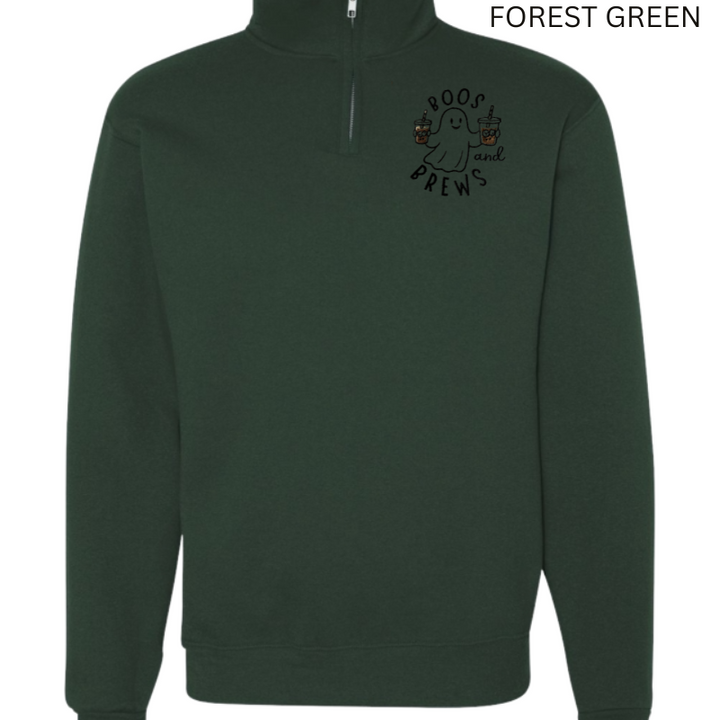 Boo’s and Brews Halloween Embroidered Quarter Zip 