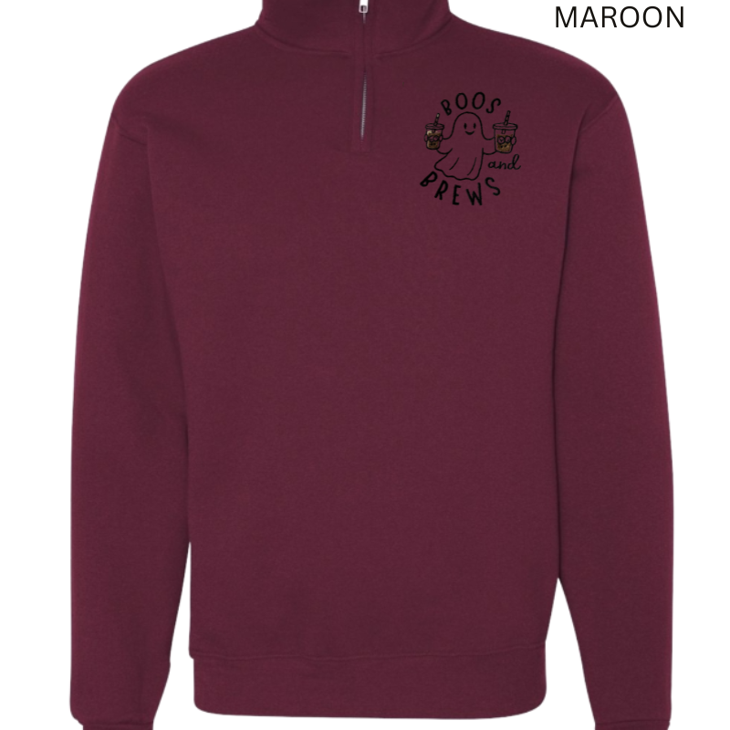 Boo’s and Brews Halloween Embroidered Quarter Zip 
