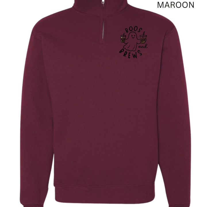 Boo’s and Brews Halloween Embroidered Quarter Zip 