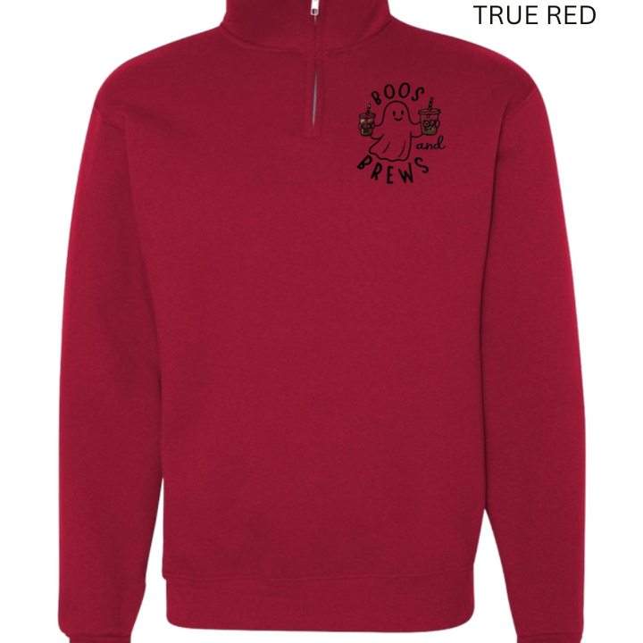 Boo’s and Brews Halloween Embroidered Quarter Zip 