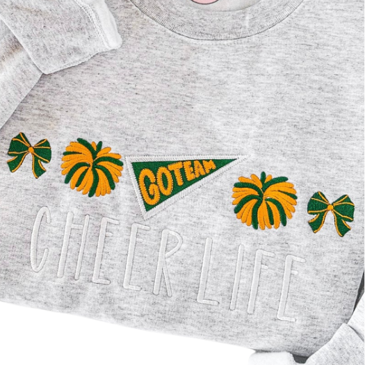 Cheer Life Embroidered Sweatshirt
