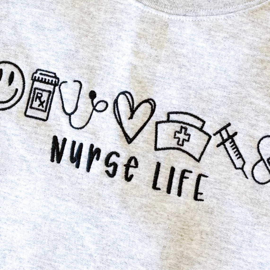 READY TO SHIP – Nurse Life Sweatshirt – Ash Gray – Medium
