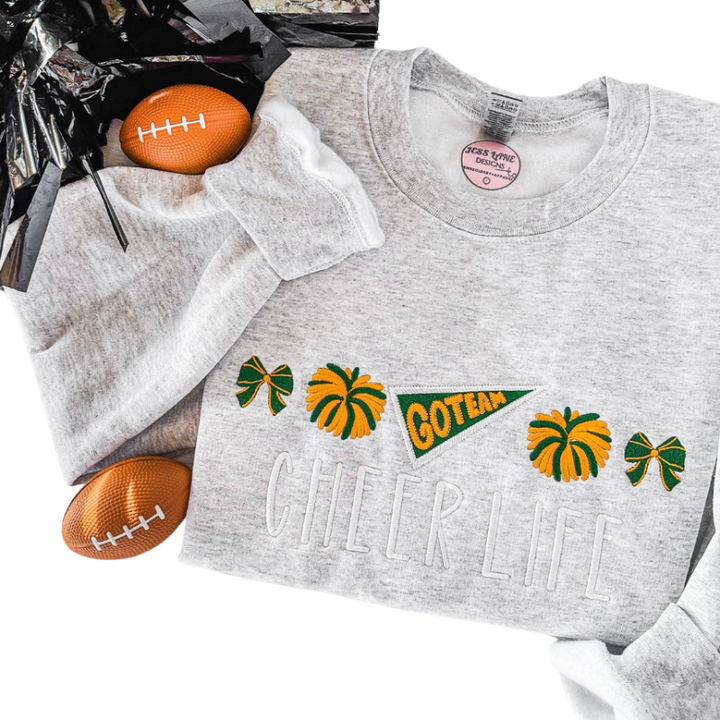 Cheer Life Embroidered Sweatshirt - Ready To Ship 