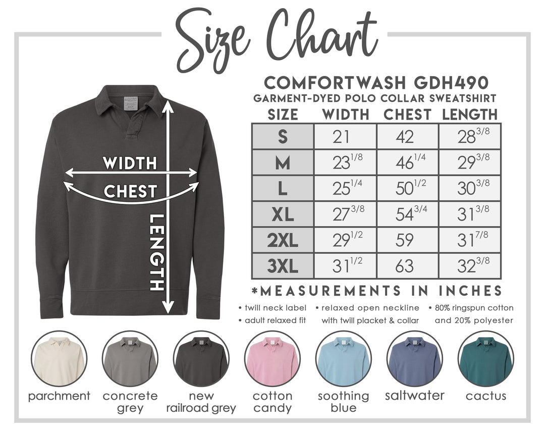 Comfy and Cozy Homebody Inn Embroidered Polo Collar Sweatshirt 