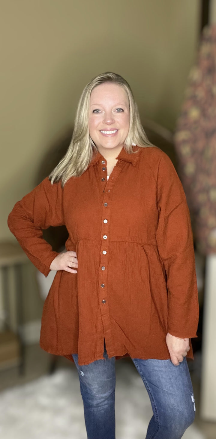 Copper Babydoll Top