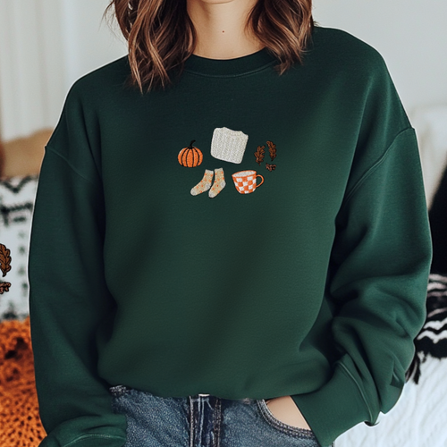 Cozy Fall Embroidered Sweatshirt