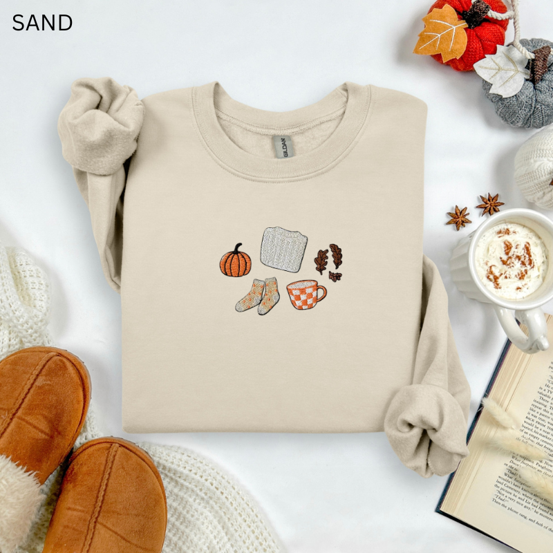 Cozy Fall Embroidered Sweatshirt