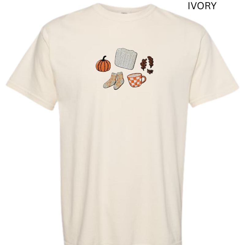 Cozy Fall Embroidered T-Shirt 