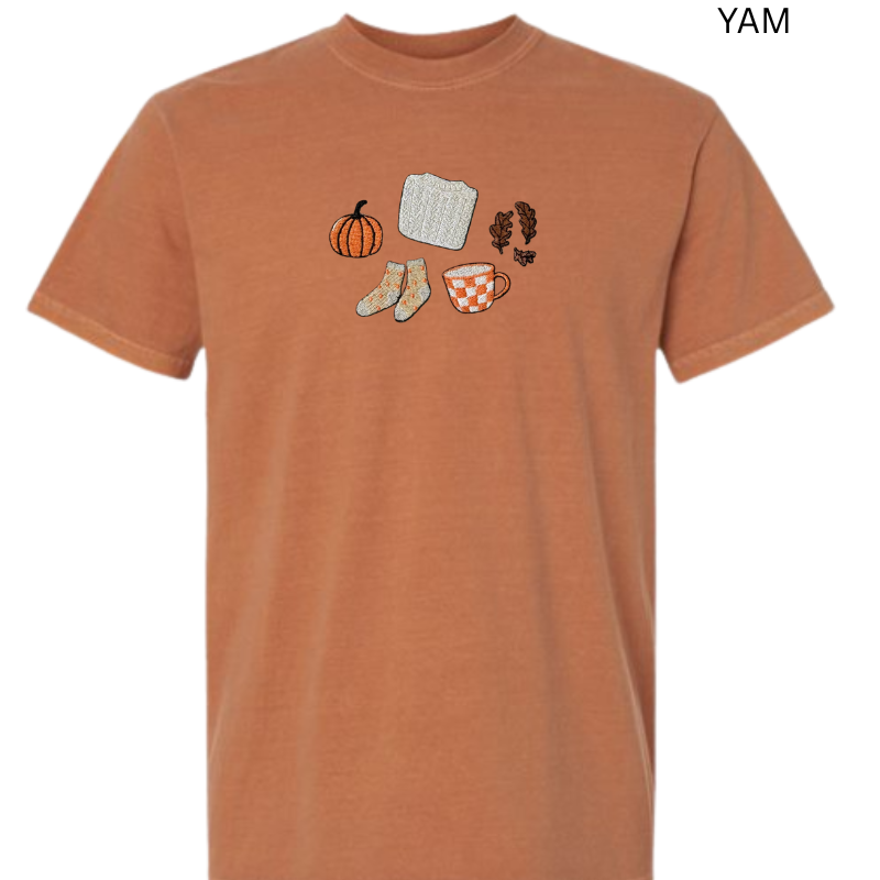 Cozy Fall Embroidered T-Shirt 