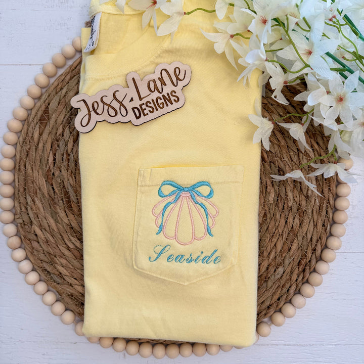 Seaside Embroidered Pocket T-Shirt 