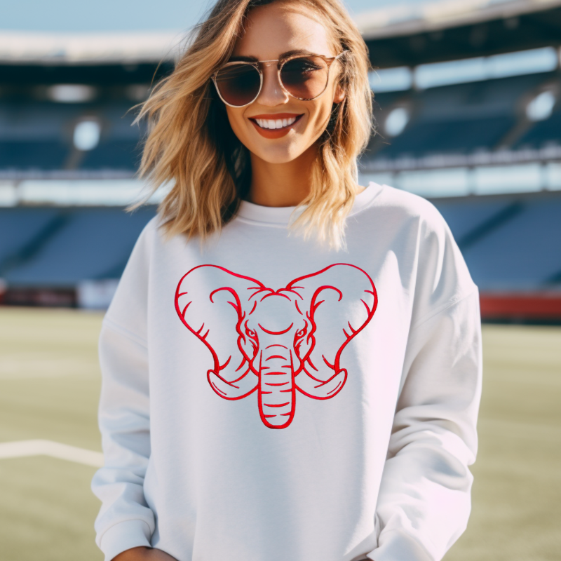 Ready to Ship – Elephant Embroidered Shirt (Medium, Smoke Color Blast Tee) 