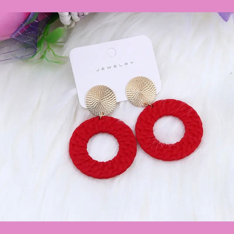 Red & Gold Dangle Earrings 