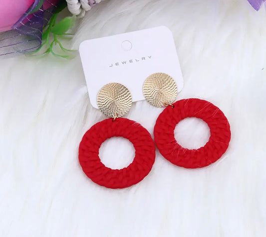 Red & Gold Dangle Earrings