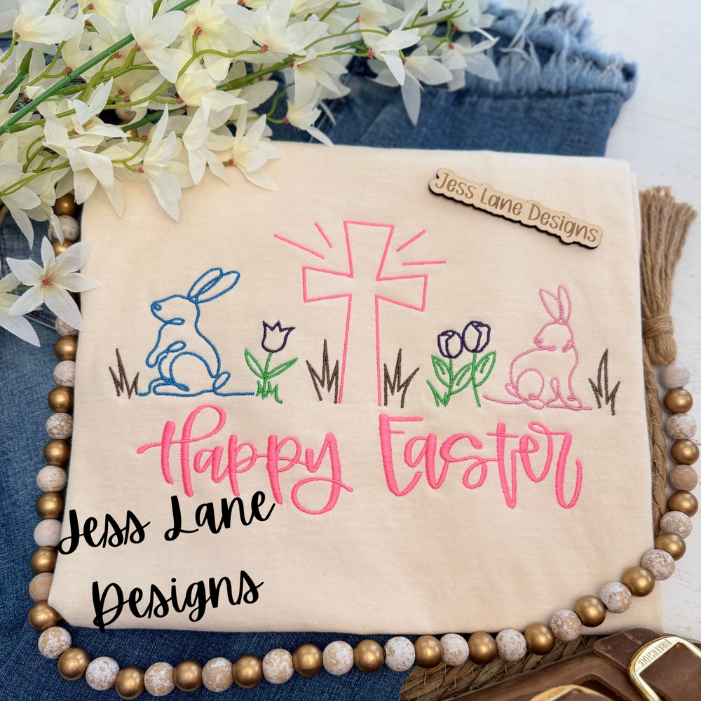 Happy Easter Doodled Icon Embroidered Sweatshirt 